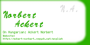 norbert ackert business card